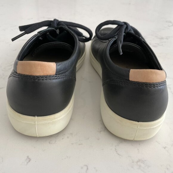 Ecco Soft 7 Lo Cut Lace Up Leather Sneakers Black Sz 41EU/7US - Picture 5 of 12